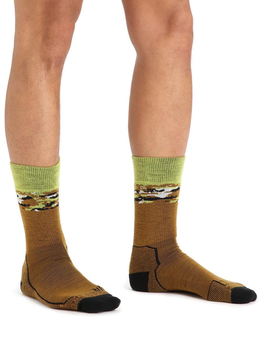 Clove / Black Icebreaker Merino Hike+ Medium Crew Sedimentary Men's Socks | AU 1003QMAZ